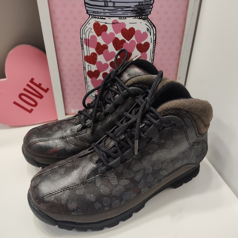 🖤 Vintage Y2K Timberland Euro Hiker Multicolor Lace Up Ankle Boots, Black, 7 - Picture 4 of 16
